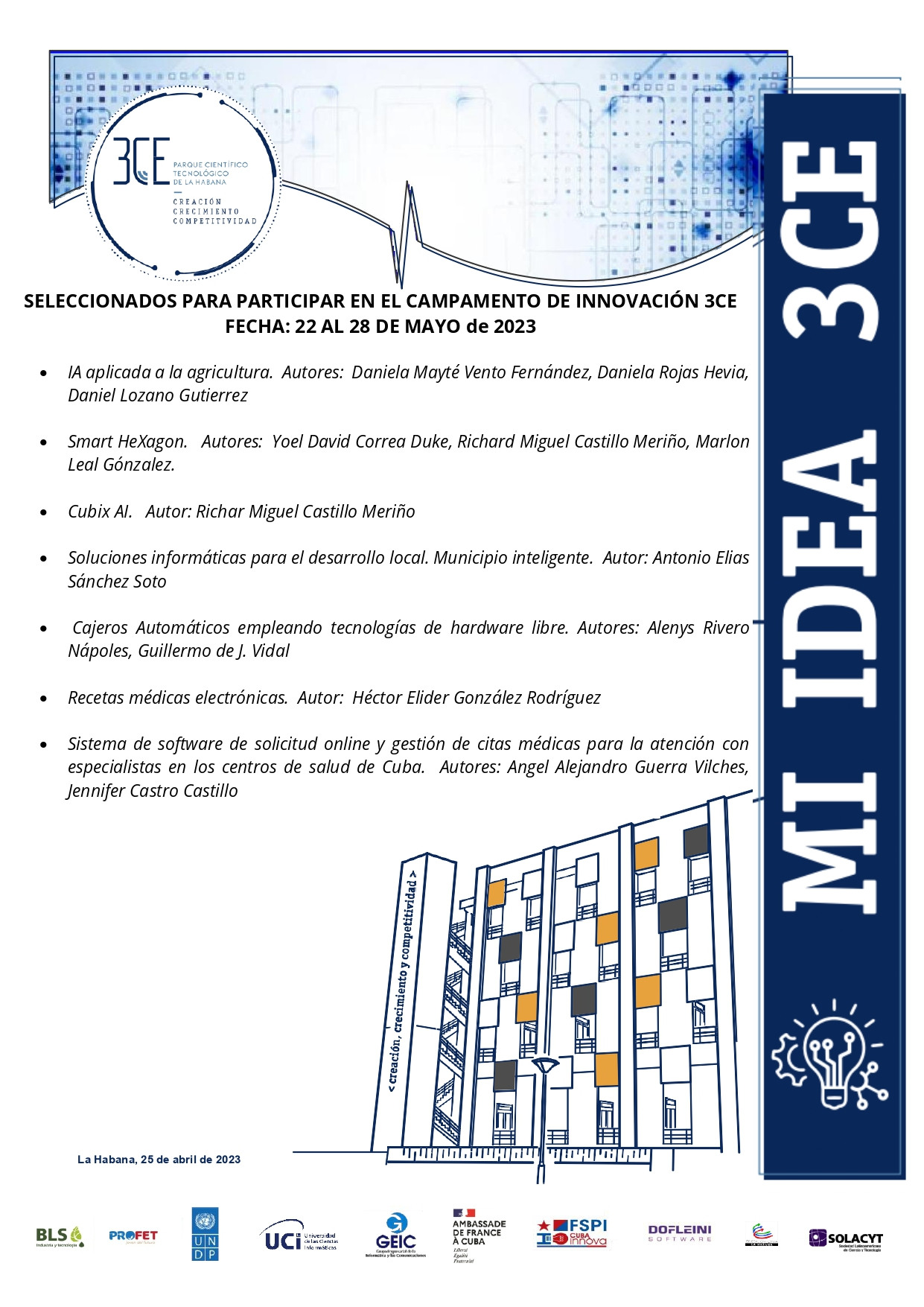 Seleccionados Concurso mi idea 3CE 2 Seleccionados Concurso mi idea 3CE 2